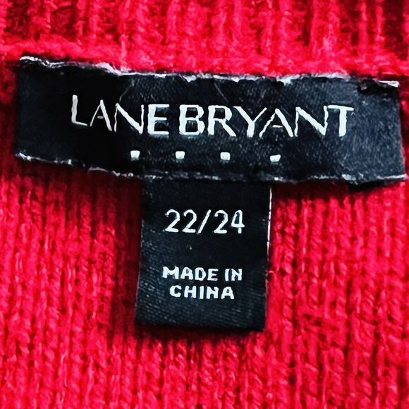 Lane Bryant Red Super Cozy Comfy Stretchy Knitted Sweater Plus 22/24 - Picture 7 of 9